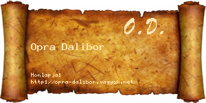 Opra Dalibor névjegykártya